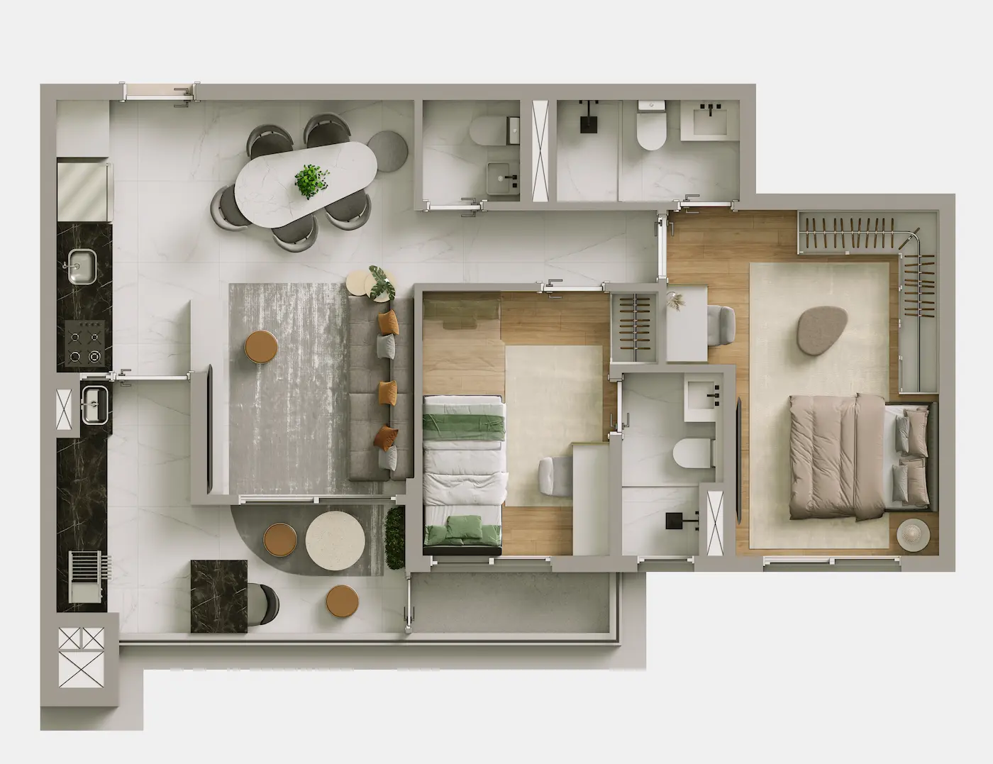 Planta 67m²